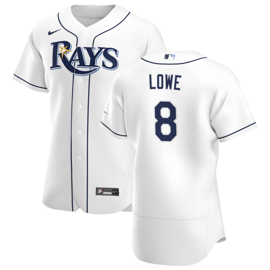 Tampa Bay Rays #8 Brandon Lowe Men Nike White Home 2020 Authentic Player MLB Jersey